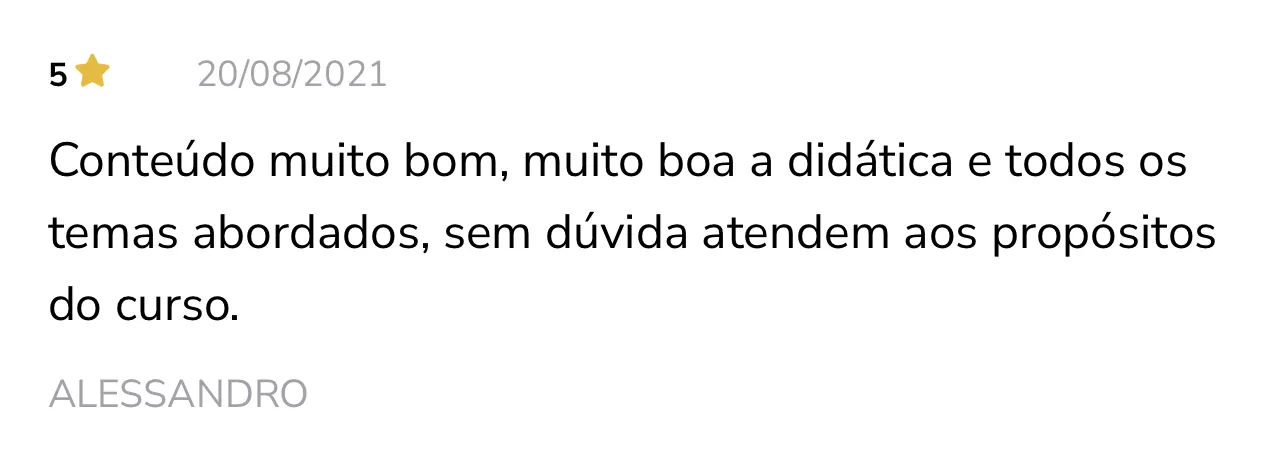 Print real de depoimento de aluno 11